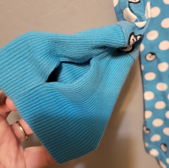 La Vie En Rose Blue Penguin Top With Hood Size Small - Picture 3 of 7